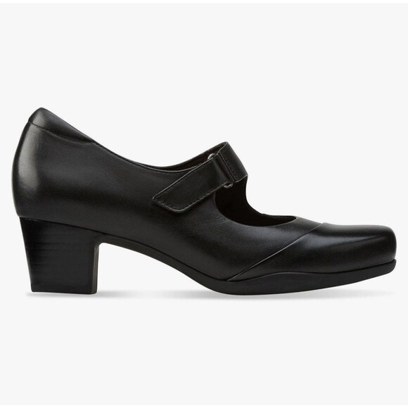 Clarks Women's Rosalyn Wren Pump Black Leather Size 8 - Picture 3 of 5